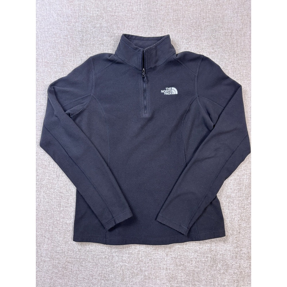 The North Face Womens TKA 100 Fleece Quarter Zip Pullover Black Small